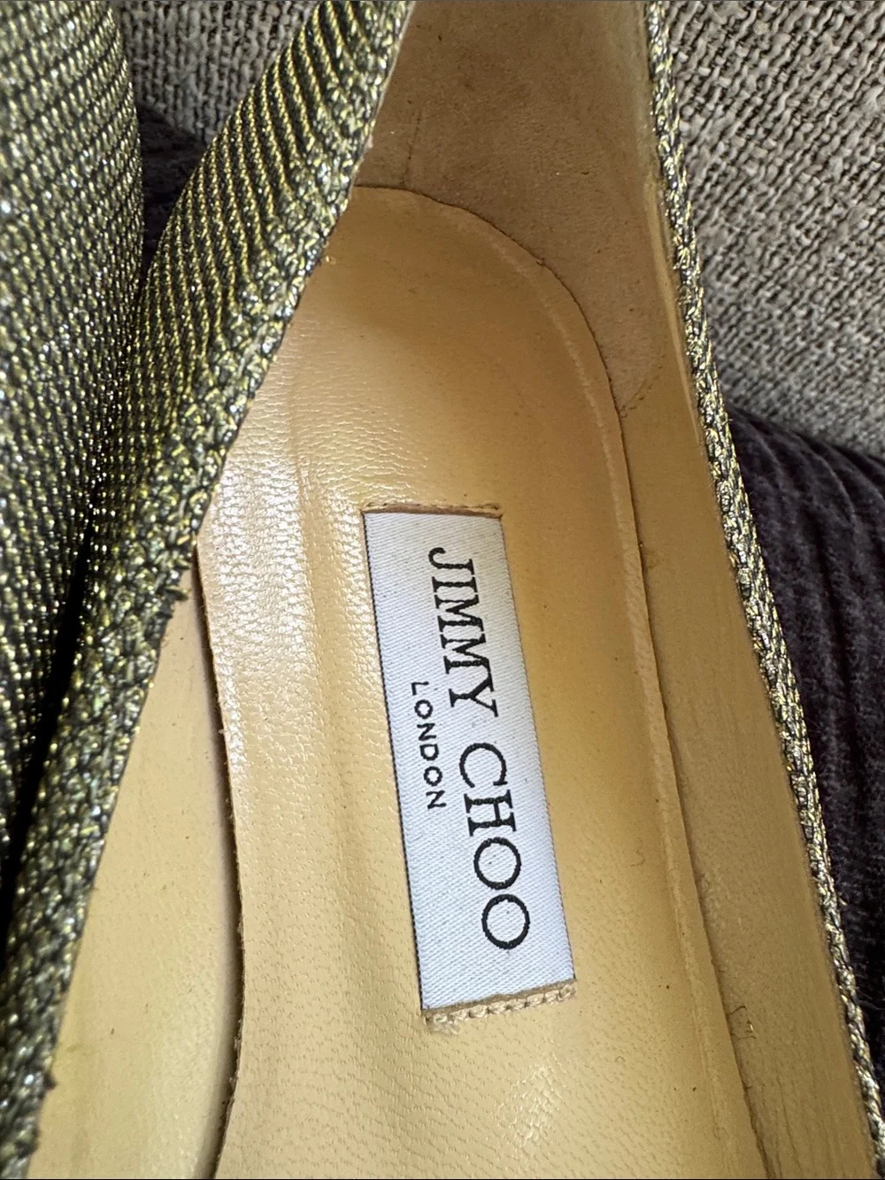 Jimmy Choo Alena Bronze Flats size 38.5